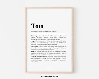 Affiche prénom Tom à imprimer FLTM
