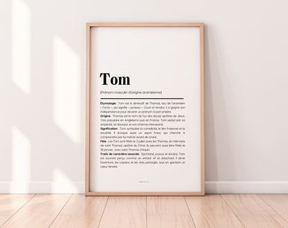 Affiche prénom Tom à imprimer FLTM
