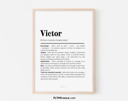 Affiche prénom Victor à imprimer FLTM