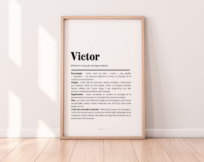Affiche prénom Victor à imprimer FLTM