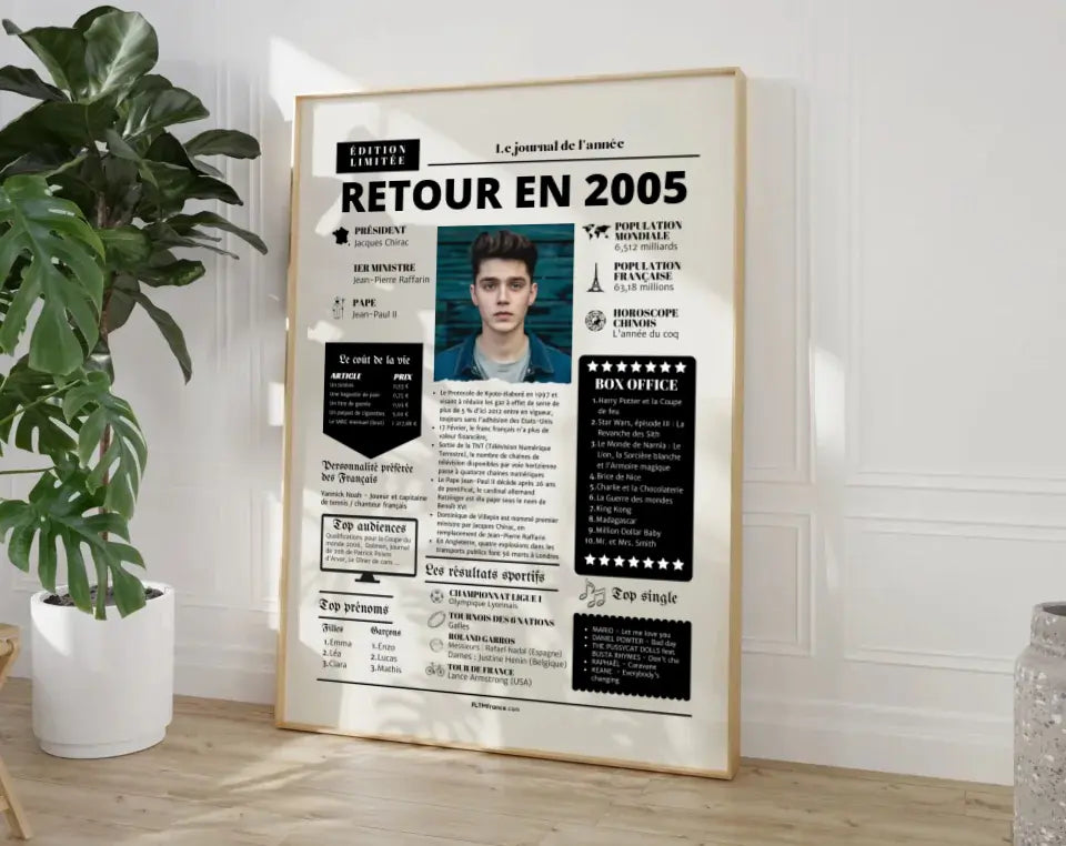 Affiche rétrospective année 2005 - Cadeau personnalisé FLTMfrance