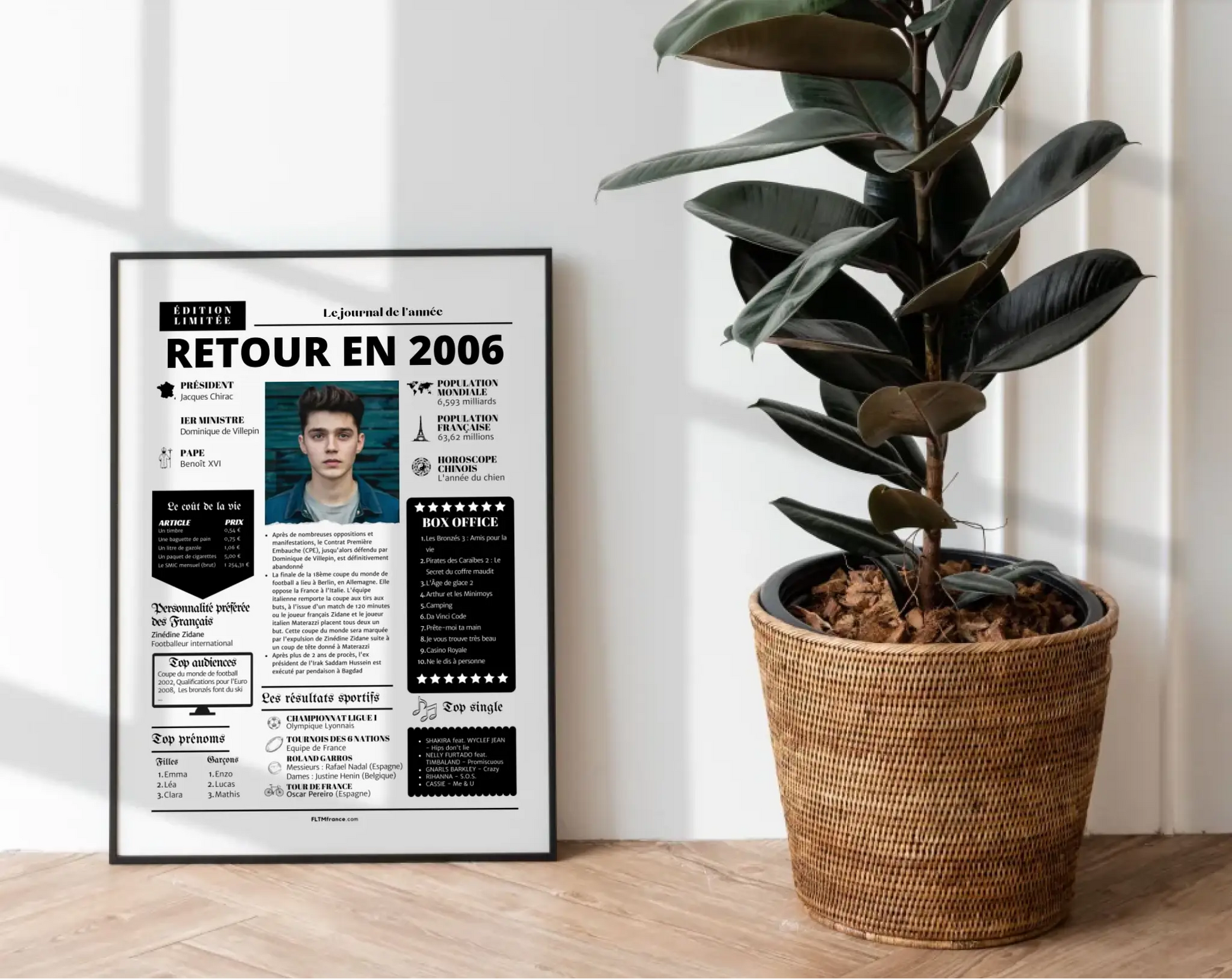 Affiche rétrospective année 2006 - Cadeau personnalisé 20 ans FLTM