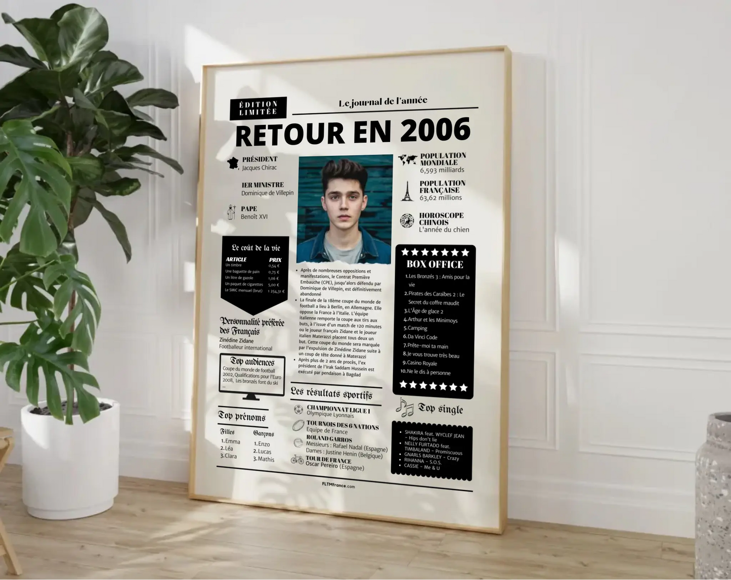 Affiche rétrospective année 2006 - Cadeau personnalisé 20 ans FLTM