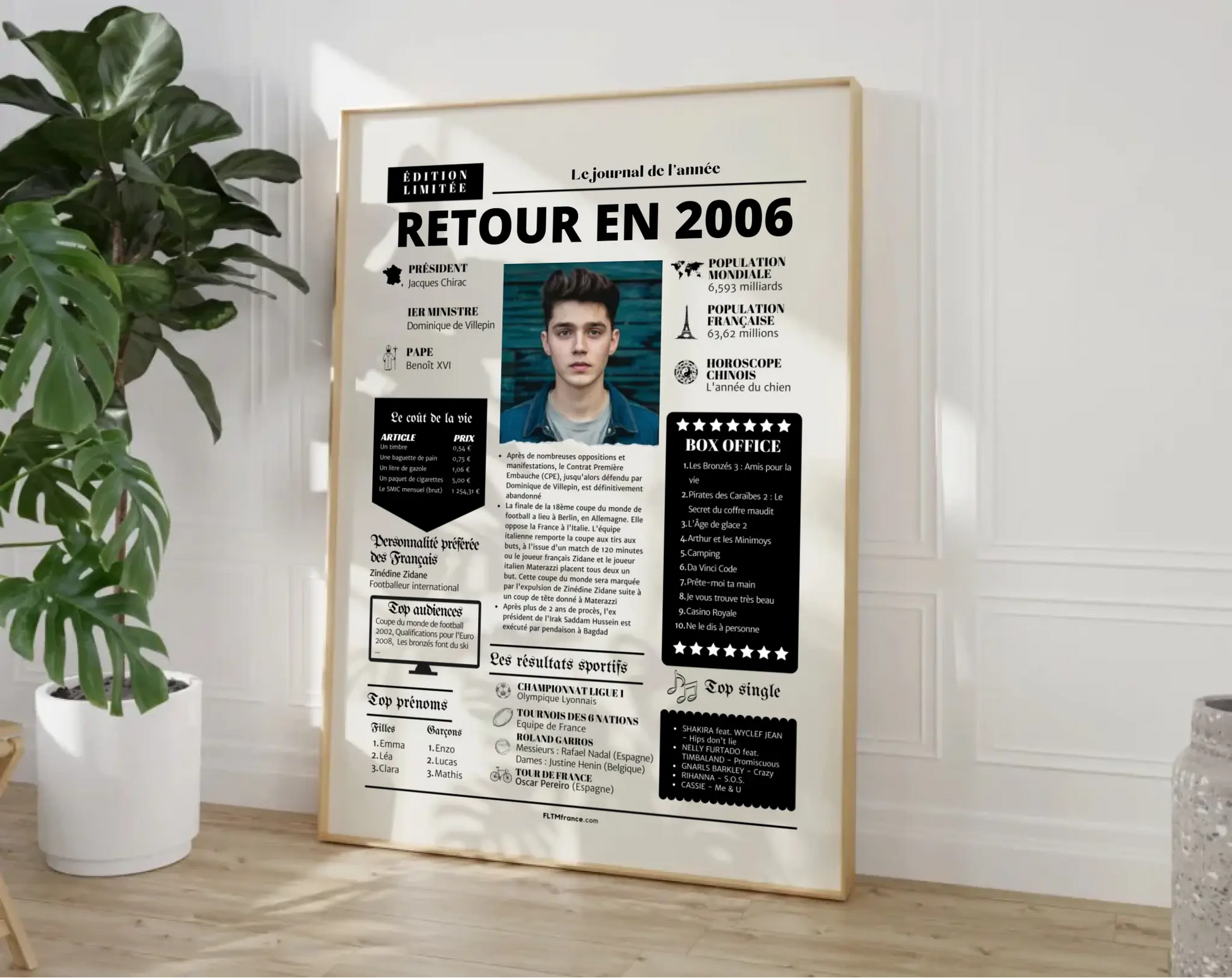 Affiche rétrospective année 2006 - Cadeau personnalisé 20 ans FLTM