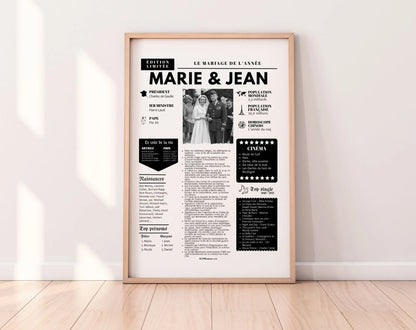 Affiche rétrospective anniversaire de mariage - Cadeau personnalisé pour couple FLTMfrance