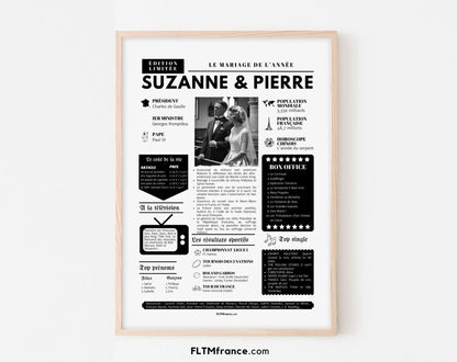 Affiche rétrospective anniversaire de mariage - Cadeau personnalisé pour couple FLTMfrance