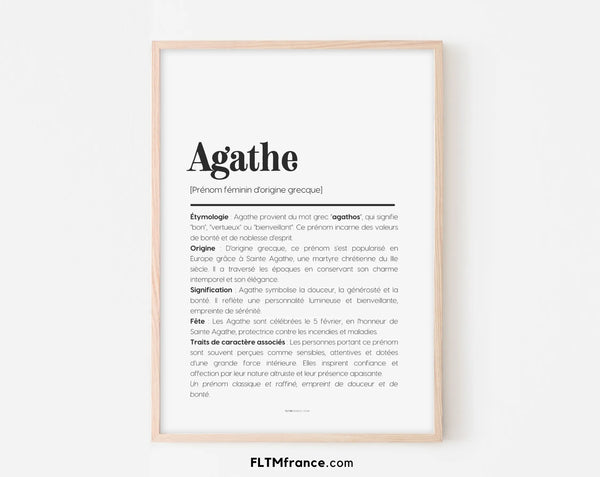 Affiche signification prénom personnalisé