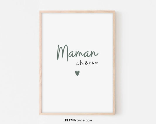 Affiche Maman Chérie - Cadeau Fête des mères FLTMfrance