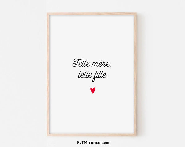 Affiche Telle mère telle fille - Cadeau pour une maman