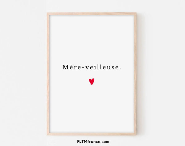 Affiche mère-veilleuse - Cadeau maman - Fête des mères