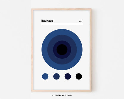 Affiches Bauhaus 1919 Cercle Bleu et Noir - Affiche de musée FLTMfrance