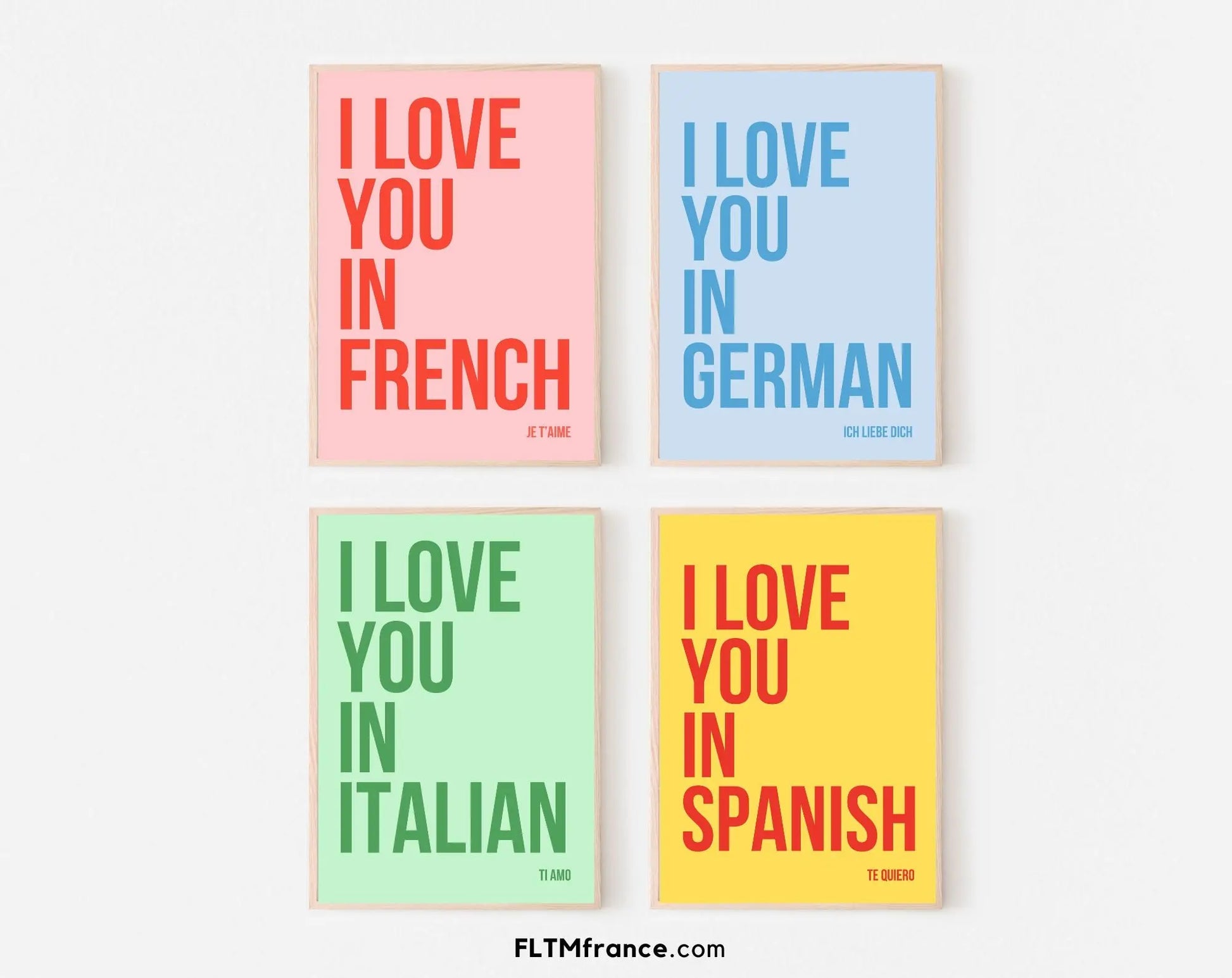 Affiches I love you in - Affiche typographique FLTMfrance