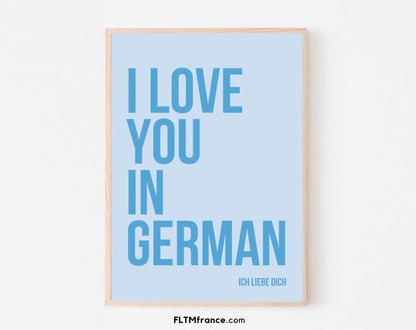 Affiches I love you in - Affiche typographique FLTMfrance