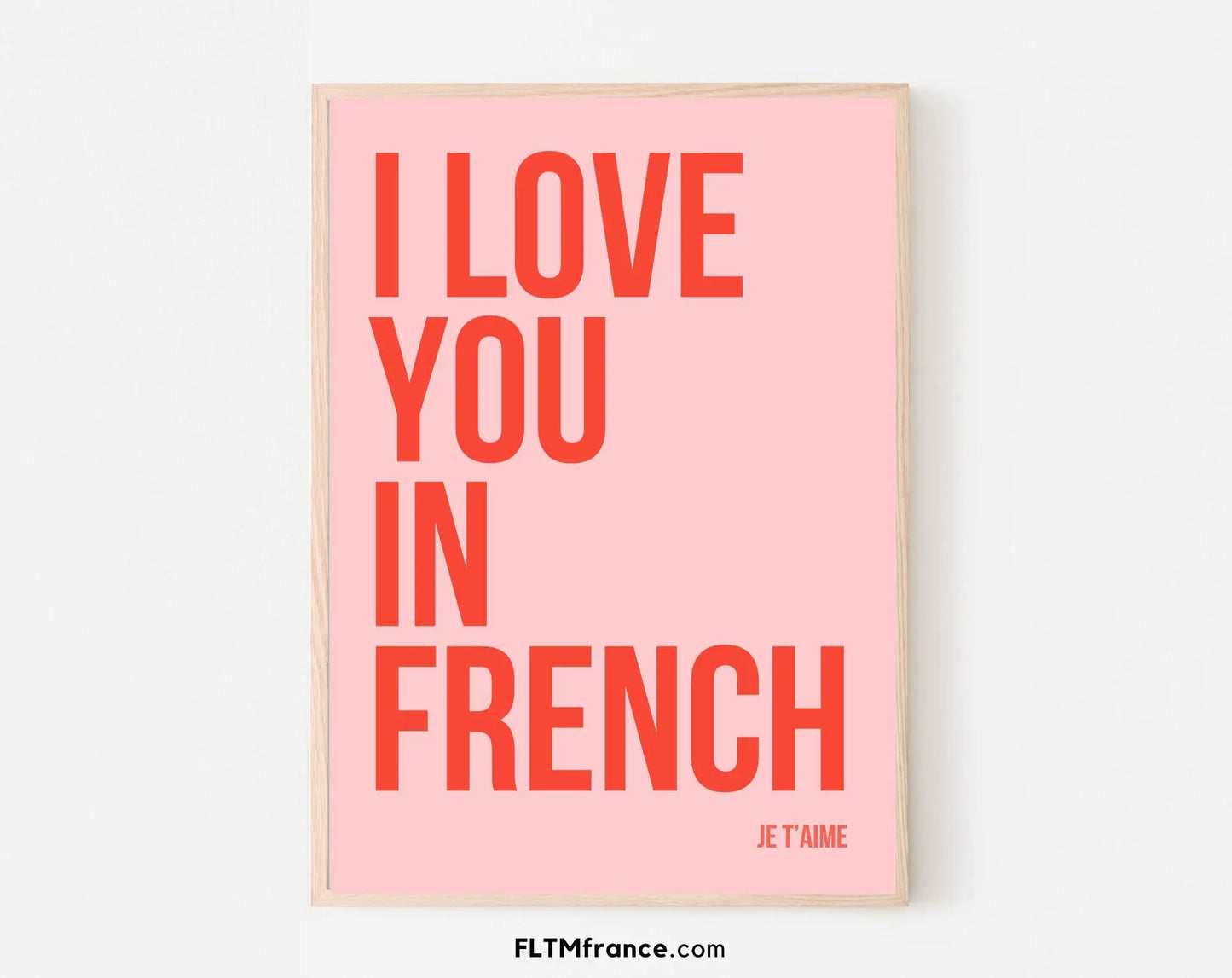 Affiches I love you in - Affiche typographique FLTMfrance