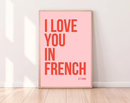 Affiches I love you in - Affiche typographique FLTMfrance