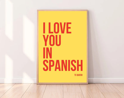 Affiches I love you in - Affiche typographique FLTMfrance