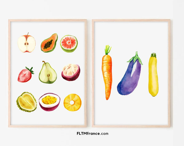 Affiches fruits féminins et légumes masculins - Poster humour WC