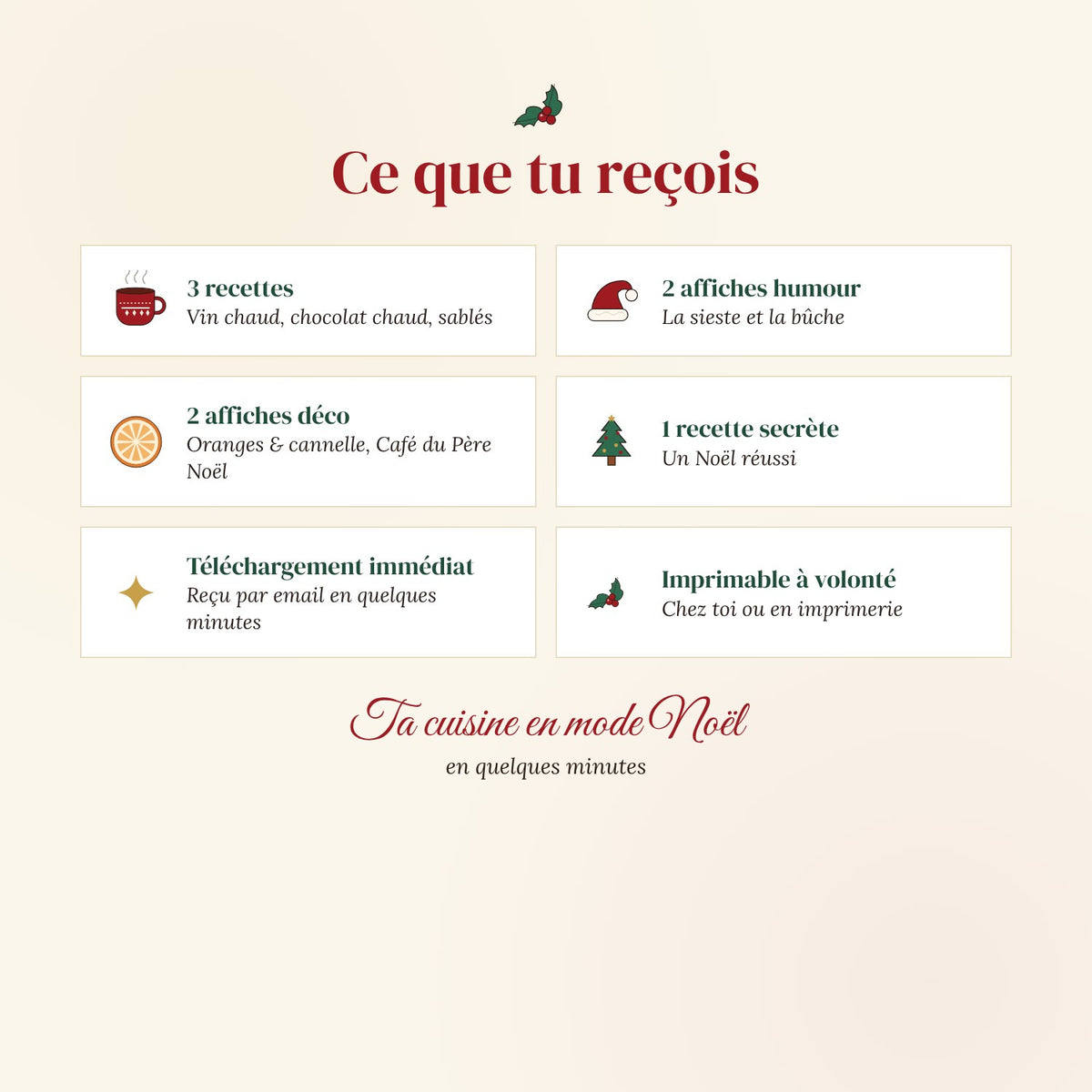 Contenu du pack affiches de Noël cuisine - FLTM