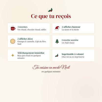 Contenu du pack affiches de Noël cuisine - FLTM