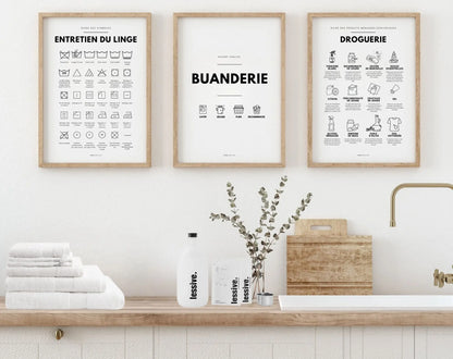 Affiches pratiques pour Buanderie  : buanderie, droguerie et entretien du linge FLTMfrance