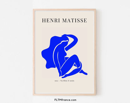 Affiches style Henri Matisse Bleu Nu bleu II - Affiche de musée FLTMfrance