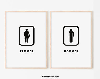 Affiches toilettes filles et garçons - Poster humour WC FLTMfrance