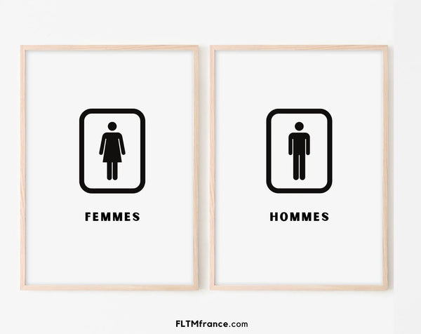 Affiches toilettes femmes et hommes - Poster humour WC