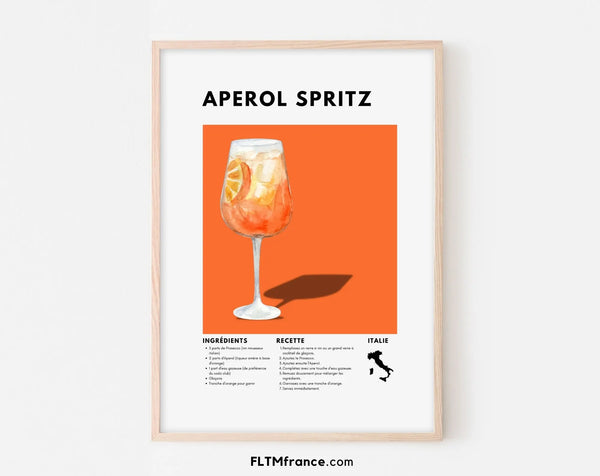Affiche Aperol Spritz - Affiche recette de cocktail