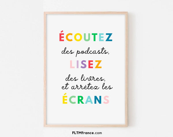 Arrêtez les écrans Affiche - Poster éducatif Montessori