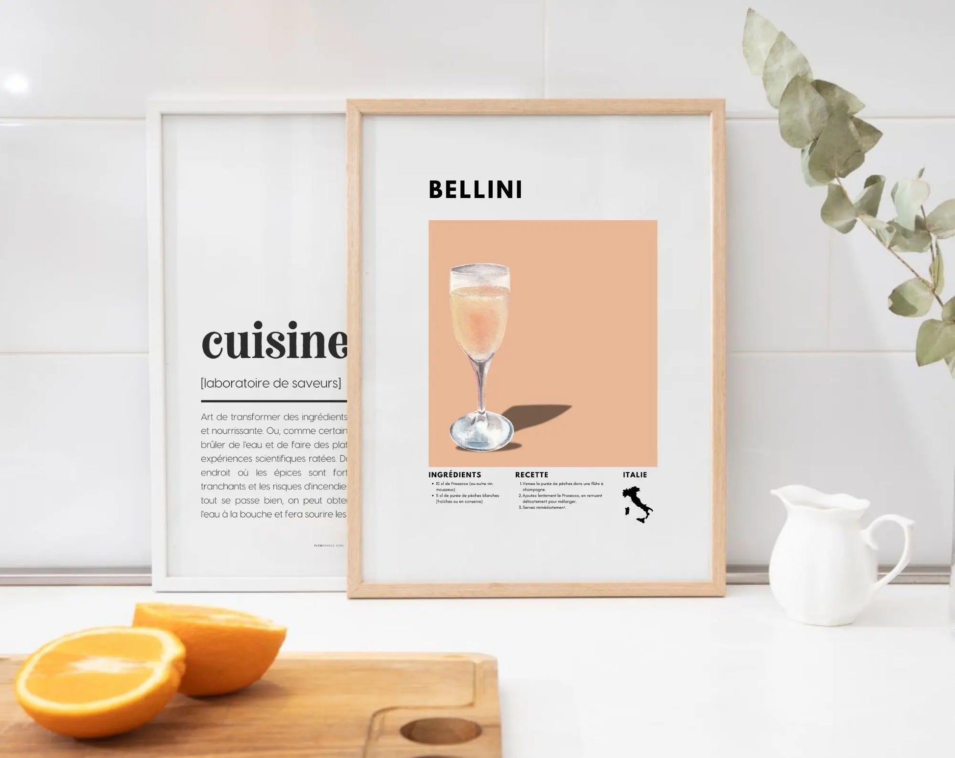 Bellini - Affiche recette de cocktail FLTMfrance