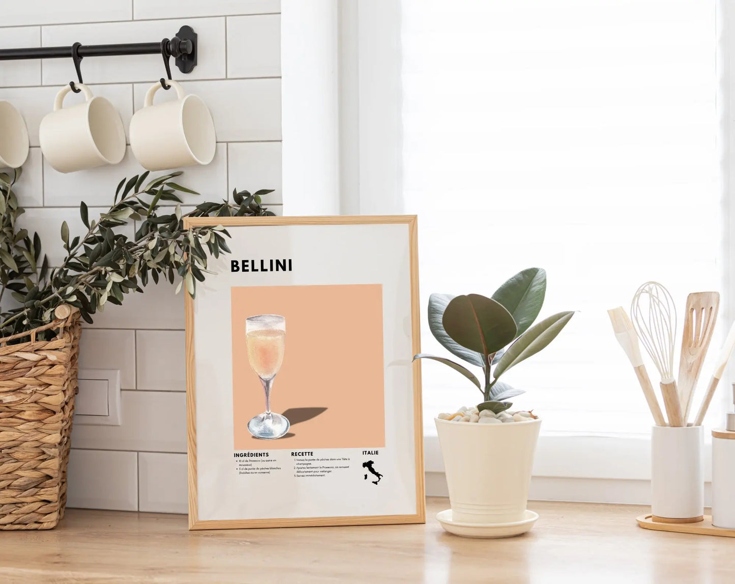 Bellini - Affiche recette de cocktail FLTMfrance