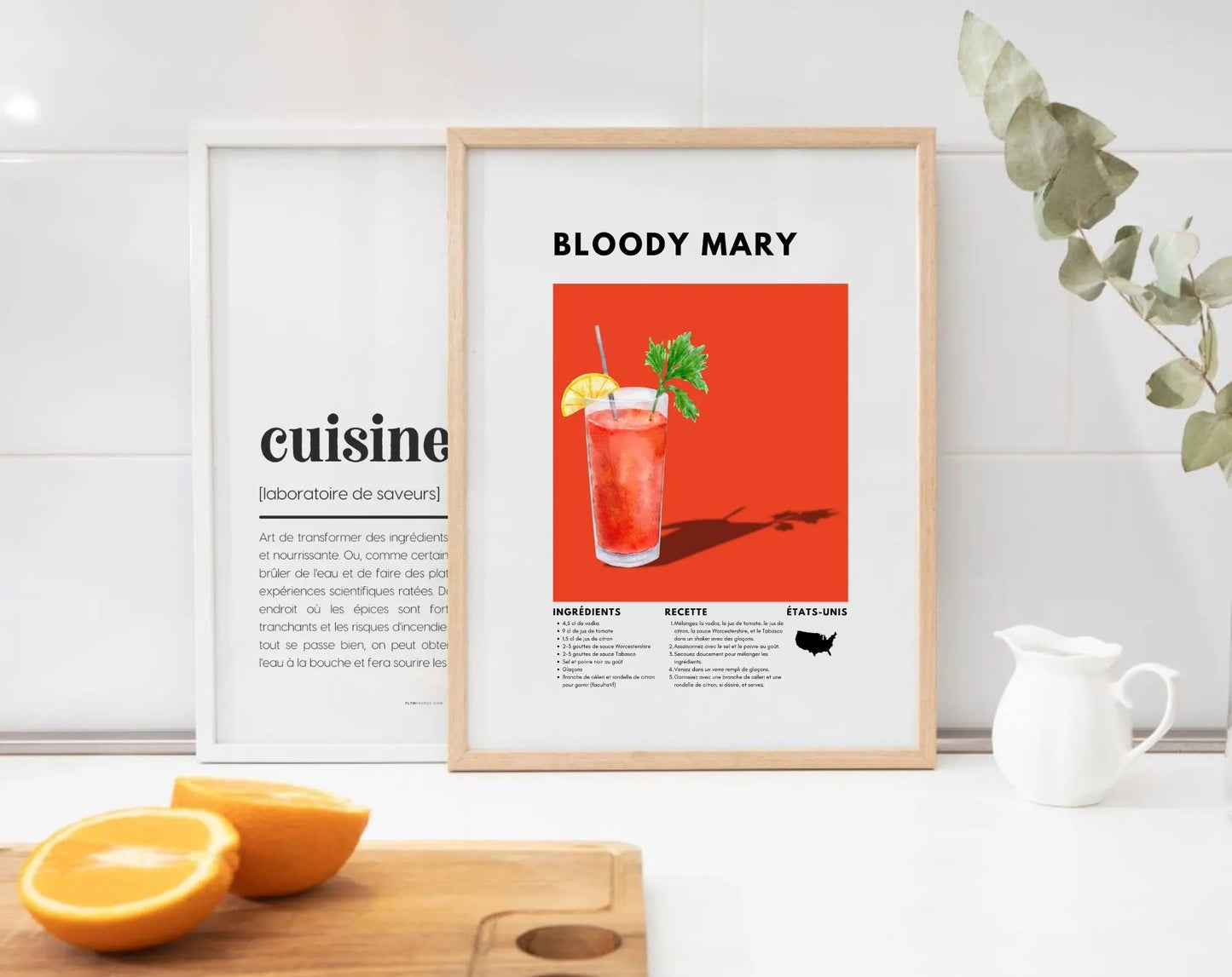 Bloody Mary - Affiche recette de cocktail FLTMfrance