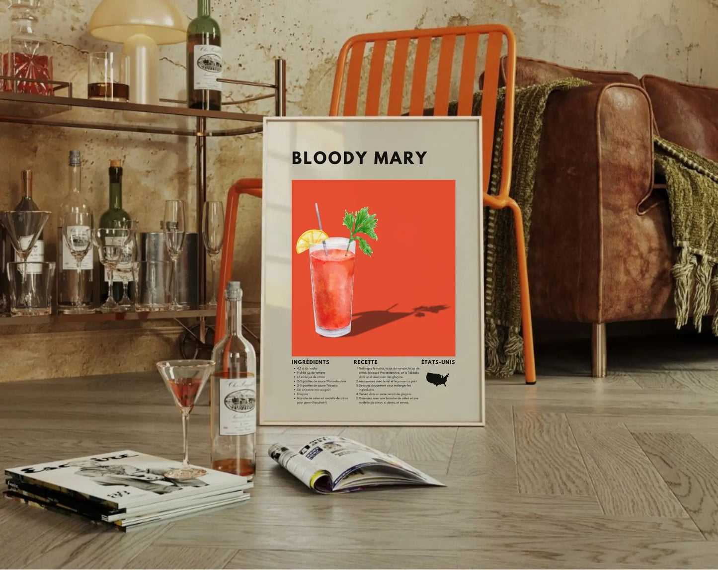 Bloody Mary - Affiche recette de cocktail FLTMfrance