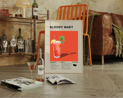 Bloody Mary - Affiche recette de cocktail FLTMfrance