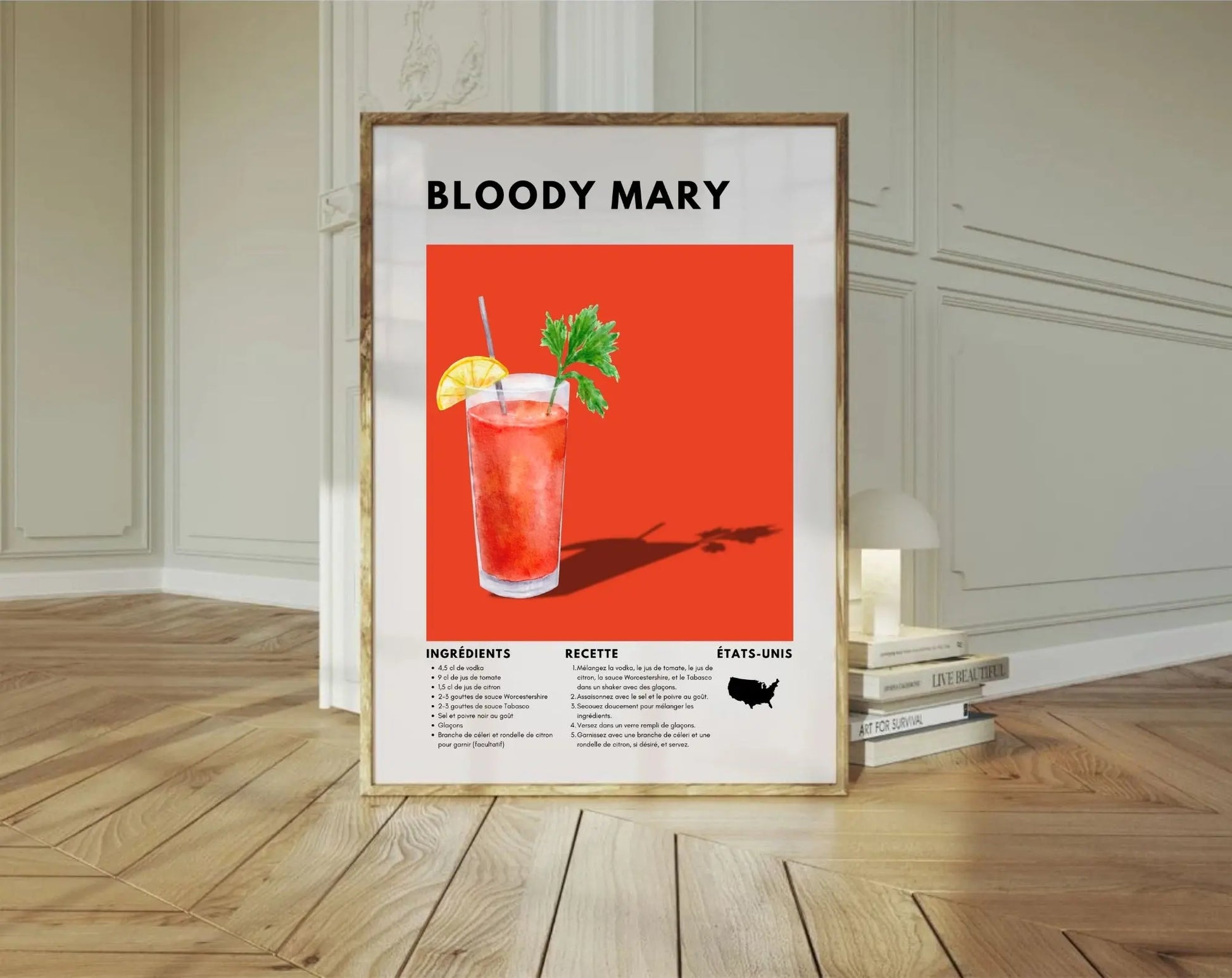 Bloody Mary - Affiche recette de cocktail FLTMfrance