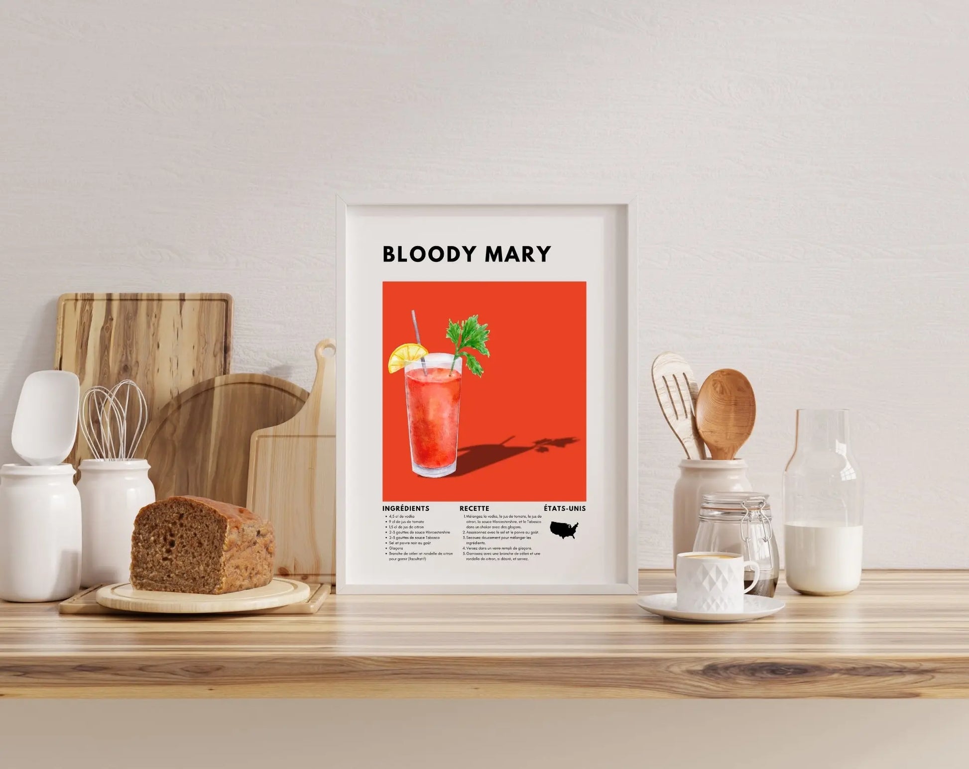 Bloody Mary - Affiche recette de cocktail FLTMfrance