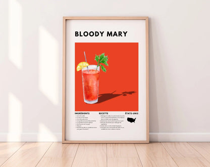 Bloody Mary - Affiche recette de cocktail FLTMfrance