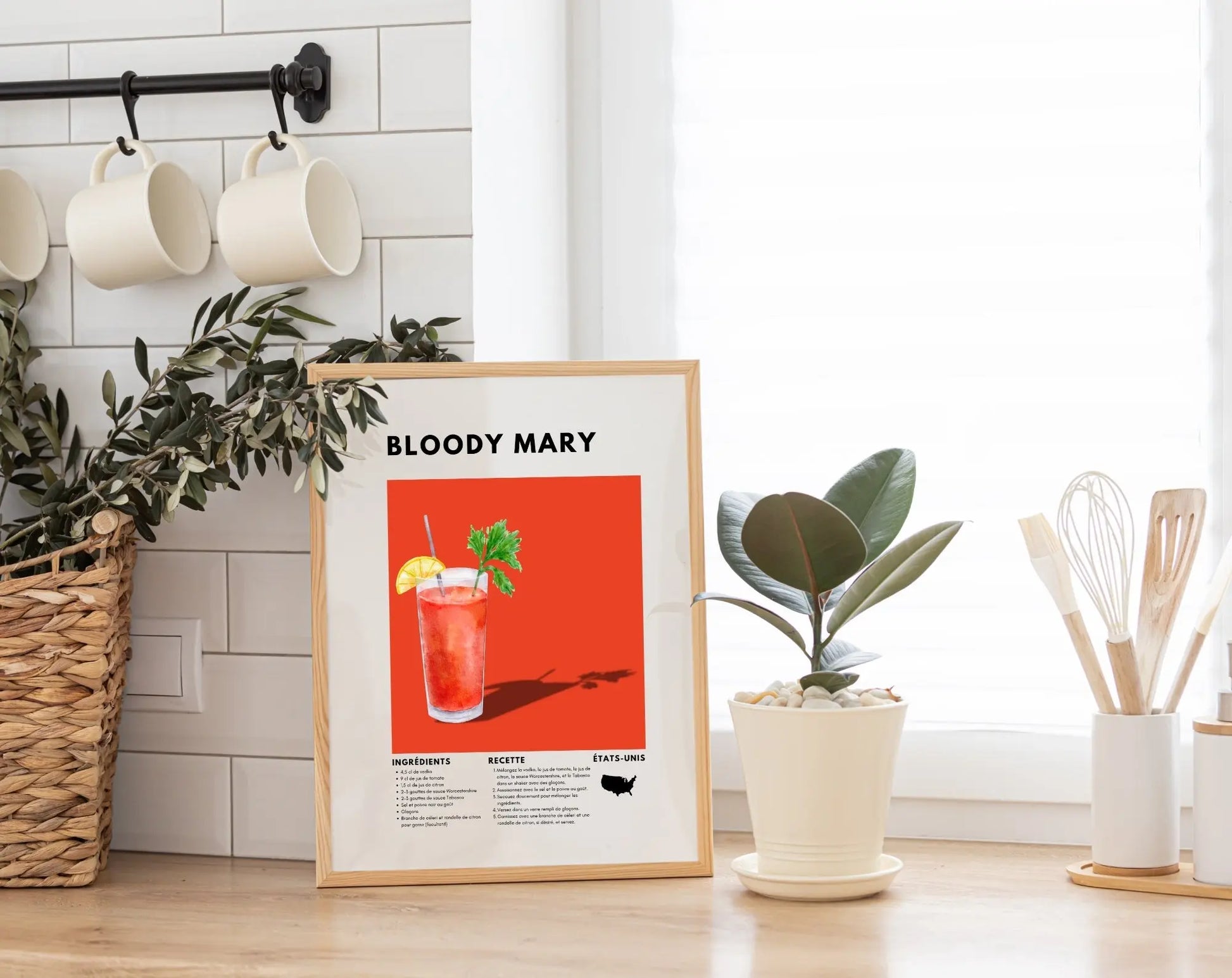 Bloody Mary - Affiche recette de cocktail FLTMfrance