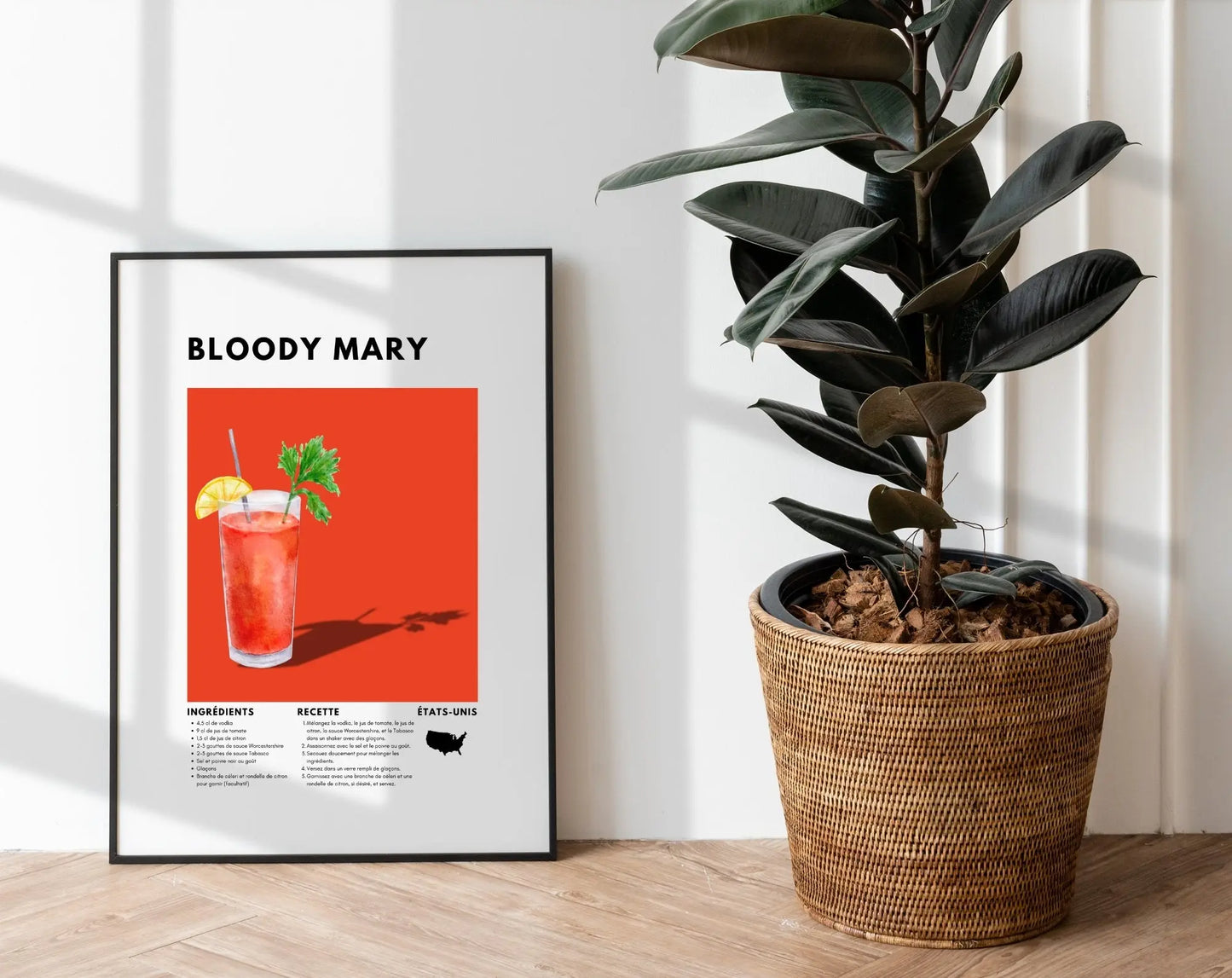 Bloody Mary - Affiche recette de cocktail FLTMfrance