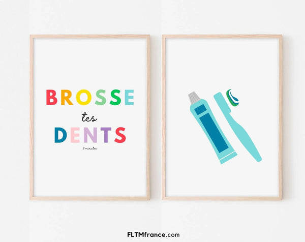 Affiches Brosse tes dents Affiche - Poster éducatif Montessori