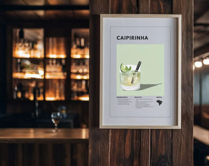 Caïpirinha - Affiche recette de cocktail FLTMfrance