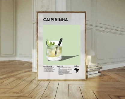 Caïpirinha - Affiche recette de cocktail FLTMfrance