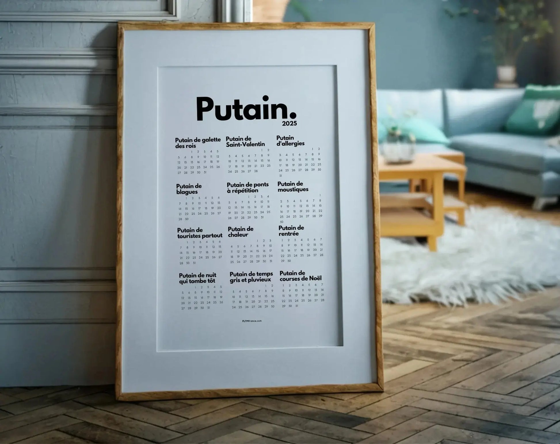 Calendrier Putain 2025 - Calendrier humoristique à imprimer FLTMfrance