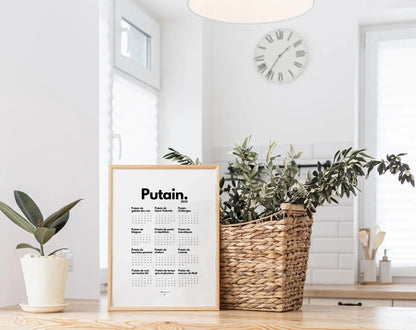 Calendrier Putain 2025 - Calendrier humoristique à imprimer FLTMfrance