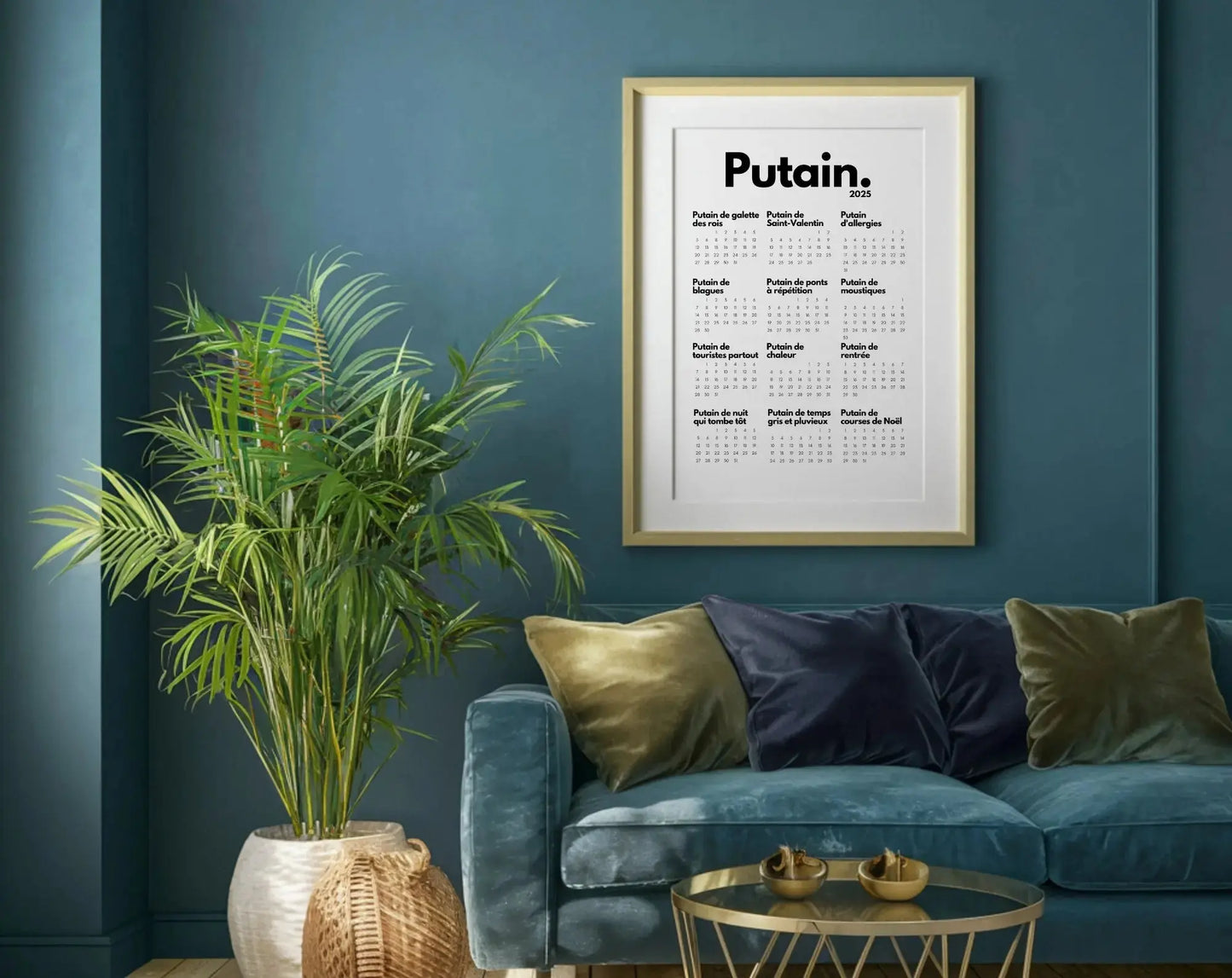 Calendrier Putain 2025 - Calendrier humoristique à imprimer FLTMfrance
