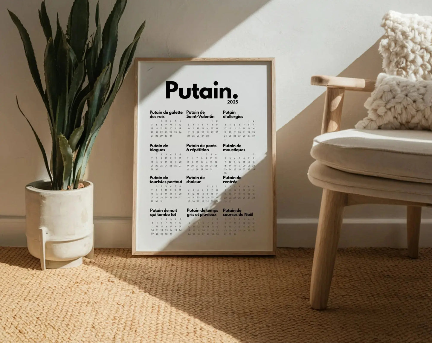 Calendrier Putain 2025 - Calendrier humoristique à imprimer FLTMfrance