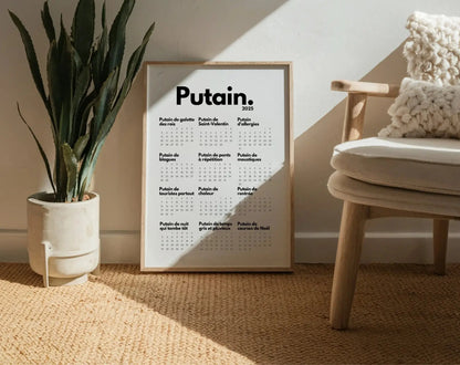 Calendrier Putain 2025 - Calendrier humoristique à imprimer FLTMfrance