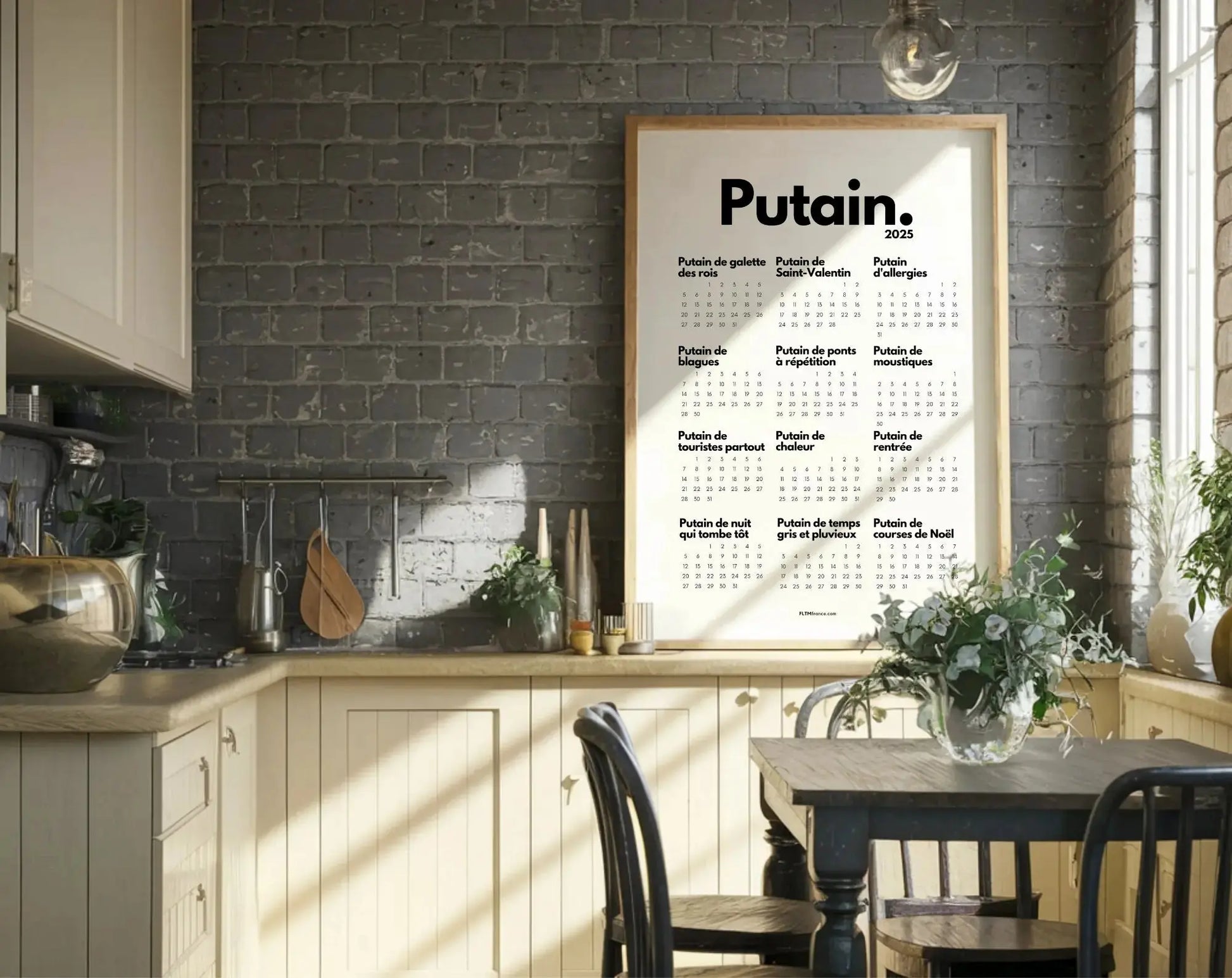 Calendrier Putain 2025 - Calendrier humoristique à imprimer FLTMfrance