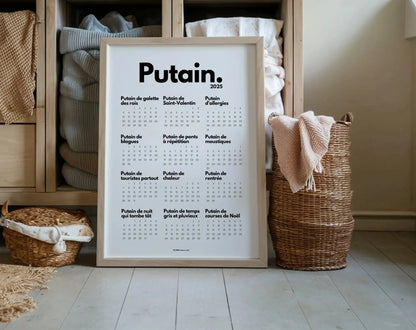 Calendrier Putain 2025 - Calendrier humoristique à imprimer FLTMfrance