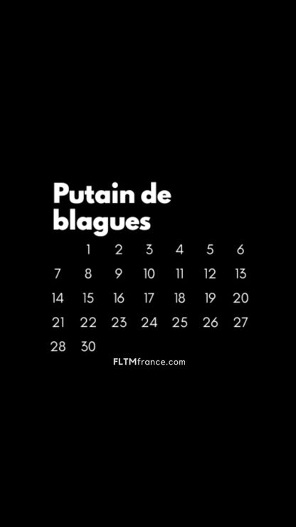 Calendrier Putain 2025 noir à personnaliser FLTMfrance